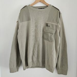 Vintage Quiksilver Utility Knit Sweater XL Y2K Cargo Military Patchwork Surf